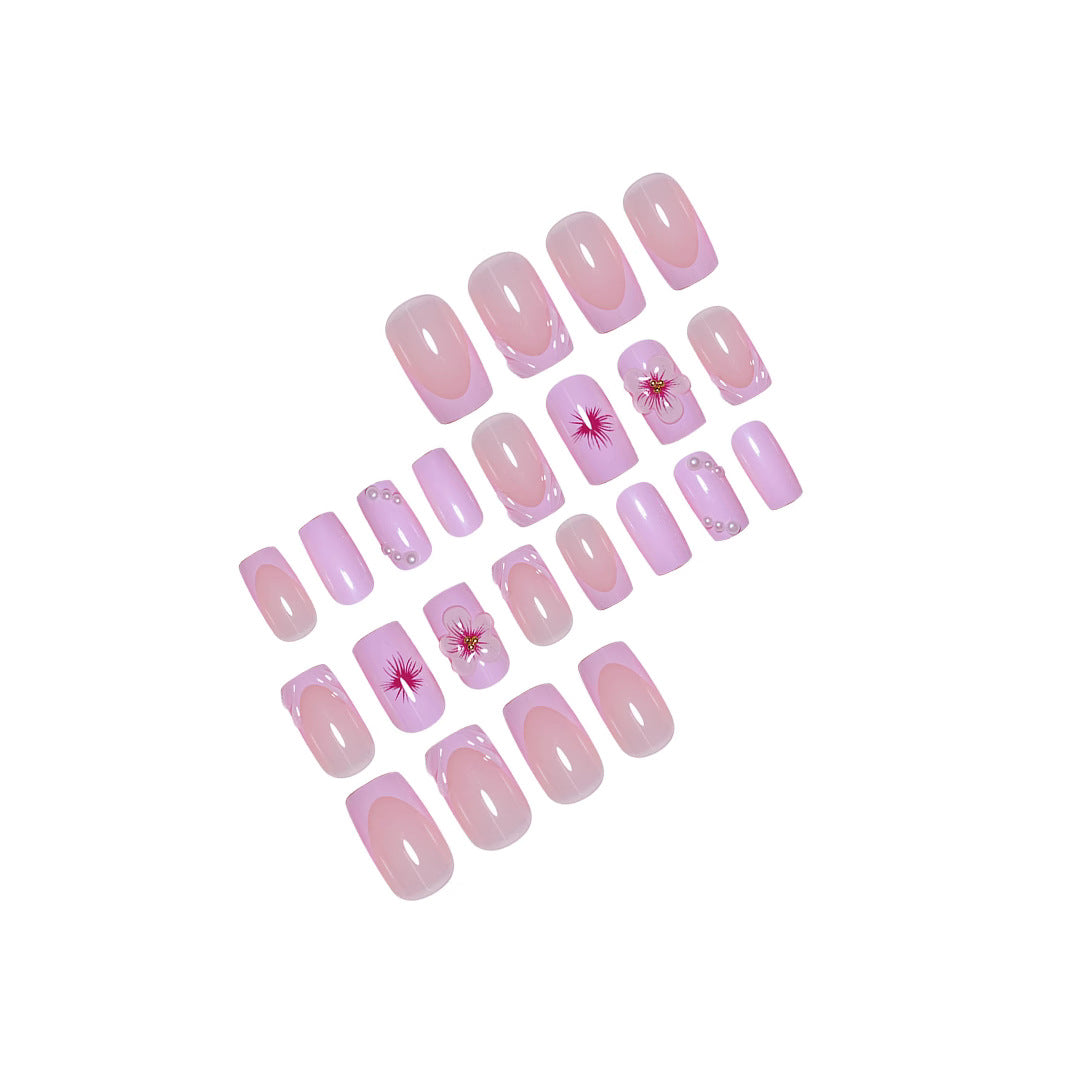3D Floral Acrylic Nail Enhancements Bowlift