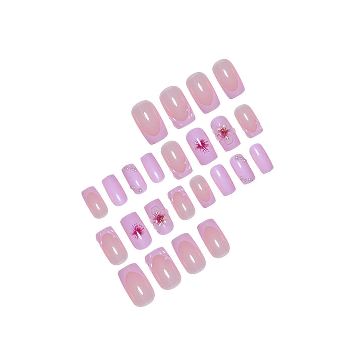 3D Floral Acrylic Nail Enhancements Bowlift