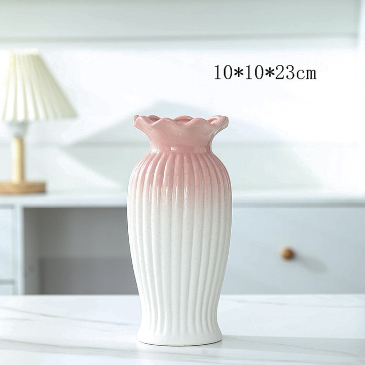 Elegant Floral Design Ceramic Vase Bowlift