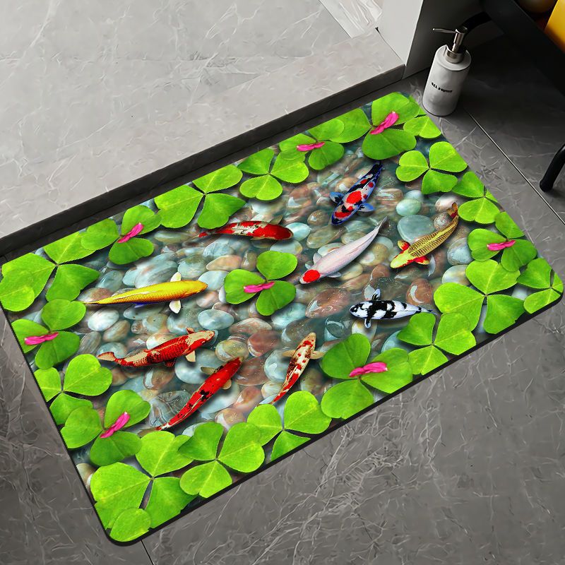 Elegant Floral Design Bath Mat Bowlift