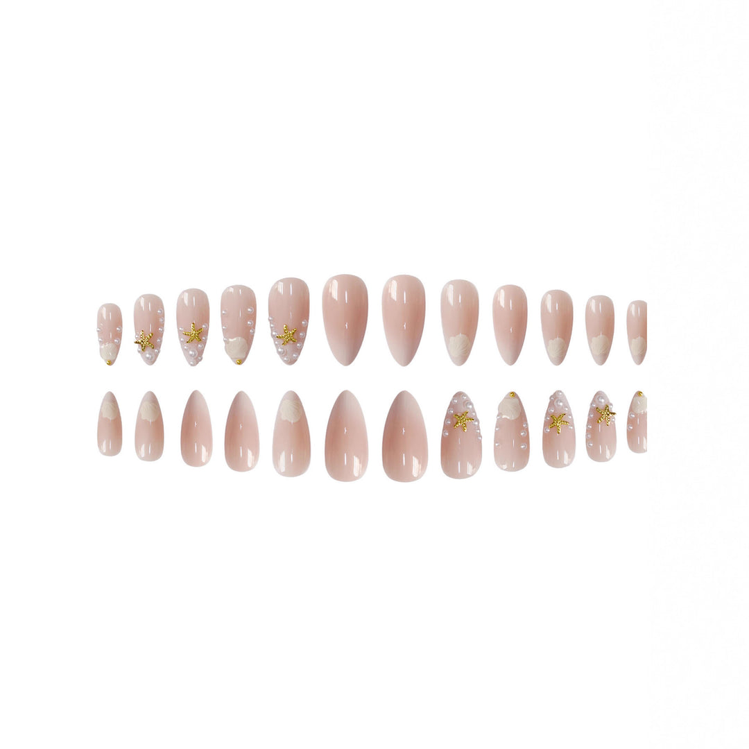 Artistic Shell-Inspired Press-On Nail Art Bowlift
