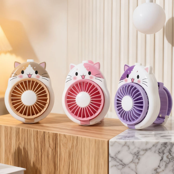 Women's portable hand fan with cute dog design Bowlift