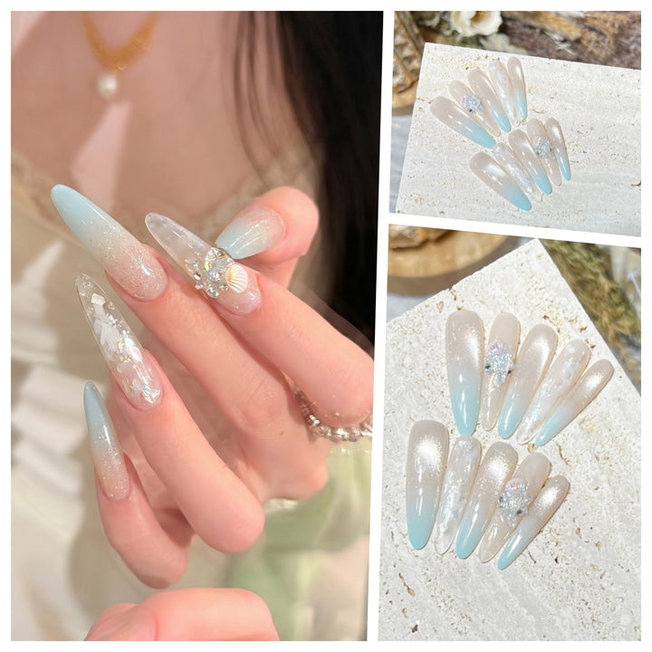 Artistic Stiletto Press-On Nail Set with Charming Patterns Bowlift