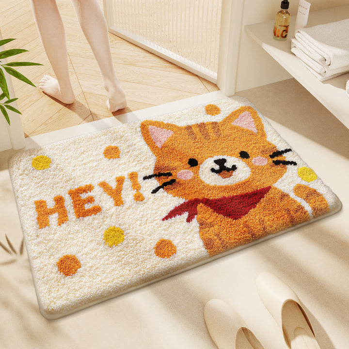 Cute Cartoon Cat Bath Rug Bowlift