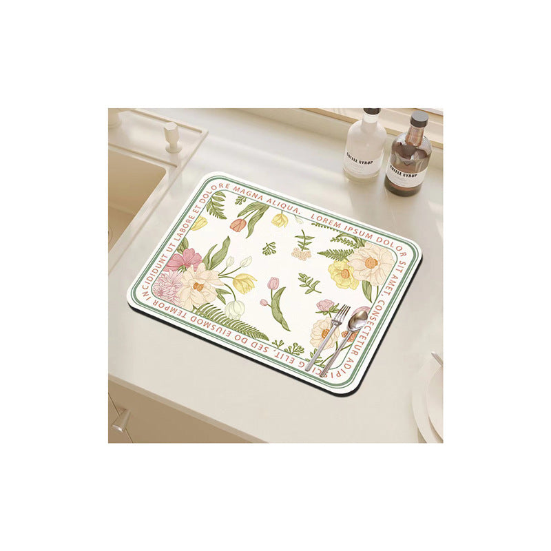 Floral Decorative Kitchen Mat Bowlift