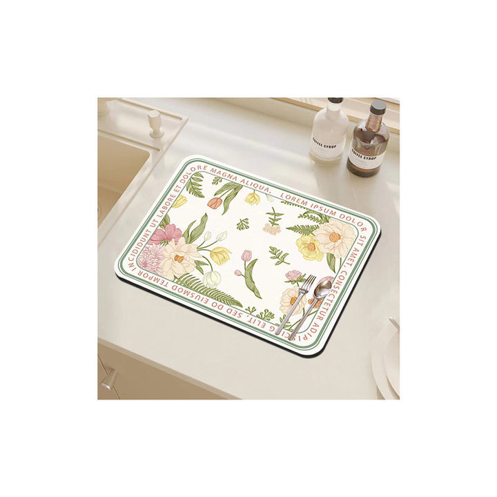 Floral Decorative Kitchen Mat Bowlift
