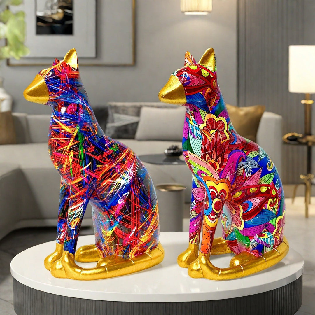 Decorative cat statue in modern art style Bowlift