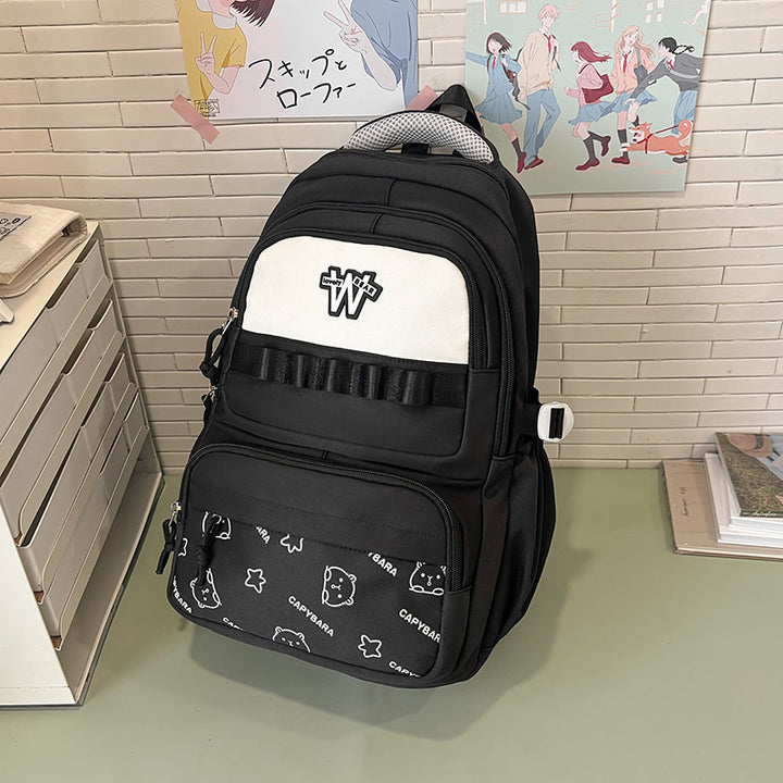Charming Cartoon Patterned Backpack