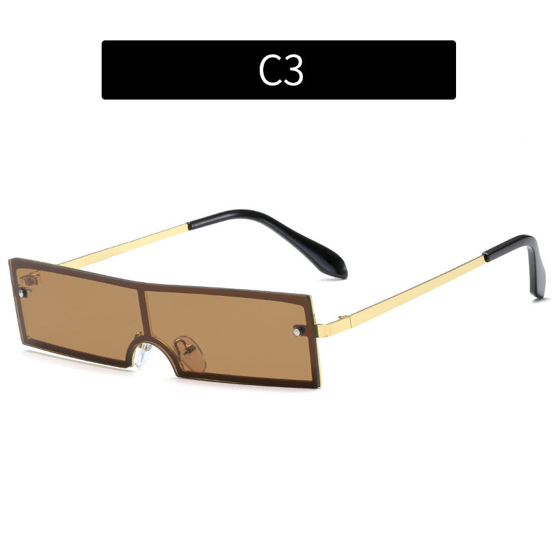 Fashion-Forward Rectangular Shield Sunglasses