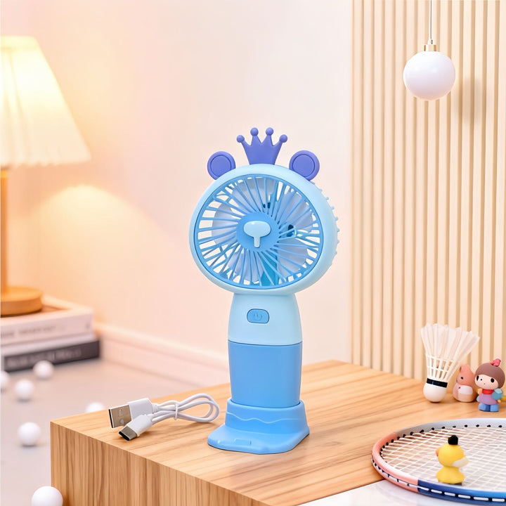Ladies Portable Hand Fan with Cute Rabbit Design Bowlift