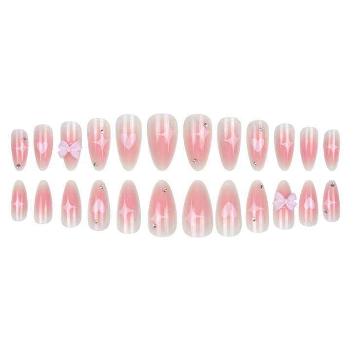 Decorative Bow-Accented Stiletto Press-On Nails Bowlift
