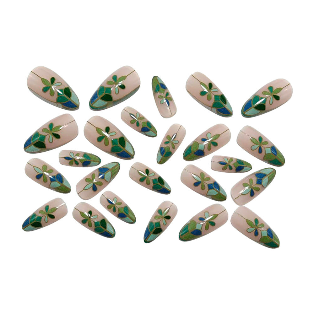 Designer artificial nails in a modern flower pattern Bowlift