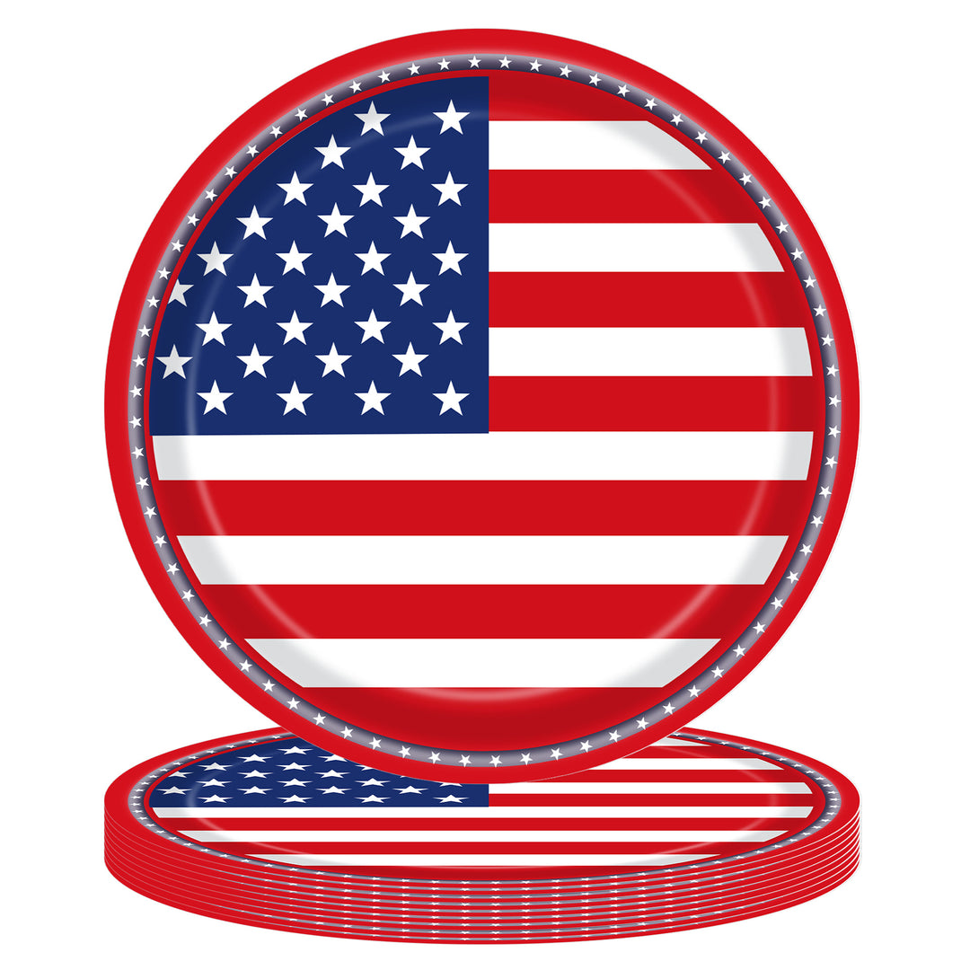 Unisex nan robust disposable paper plates with USA flag design and grease-resistant coating Bowlift