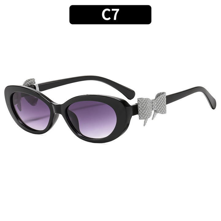 Chic Bow-Accent Cat-Eye Glasses