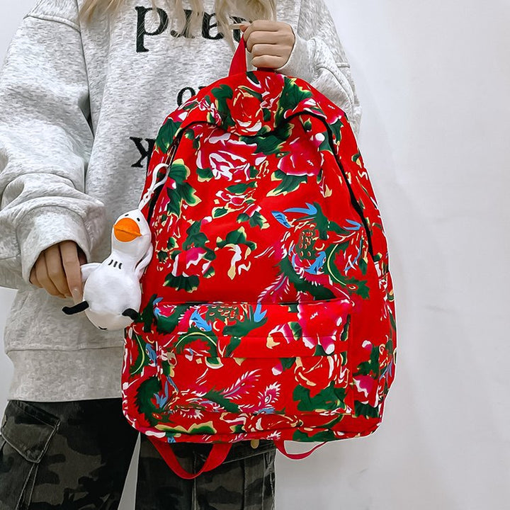 Leisure backpack with colorful floral pattern Bowlift