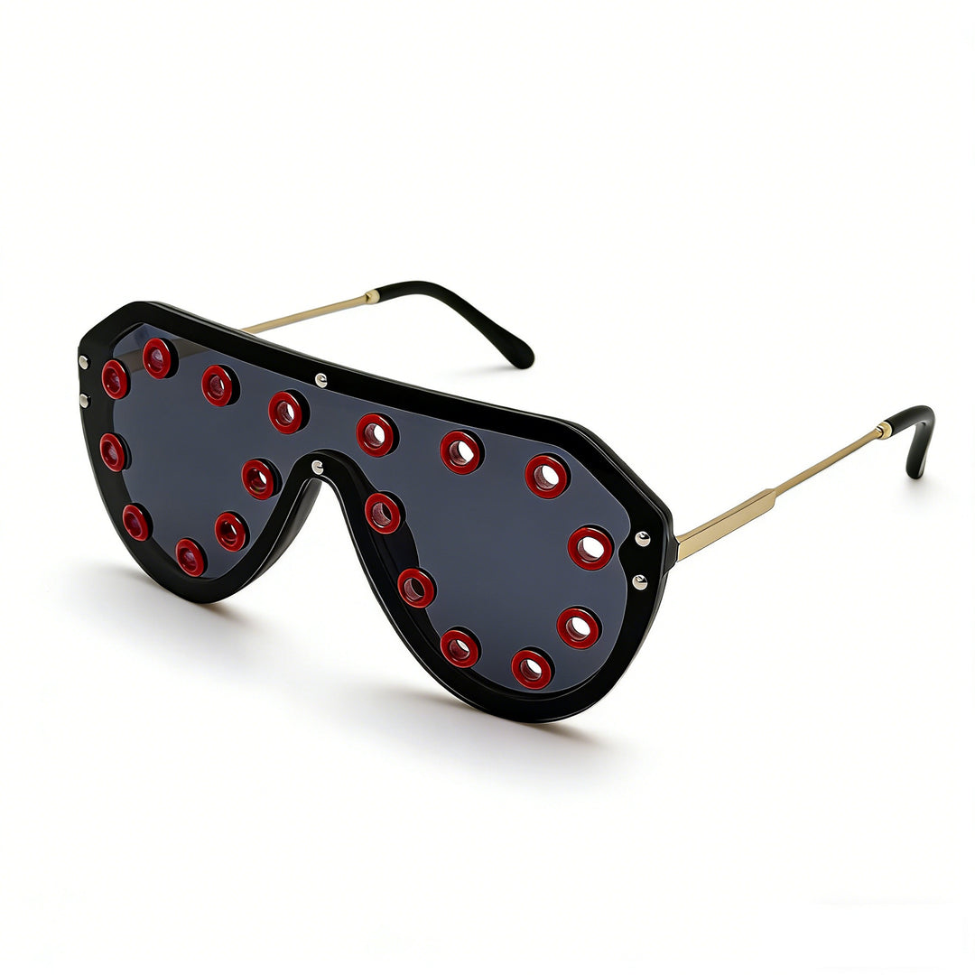 Women's statement sunglasses in futuristic design with decorative elements Bowlift