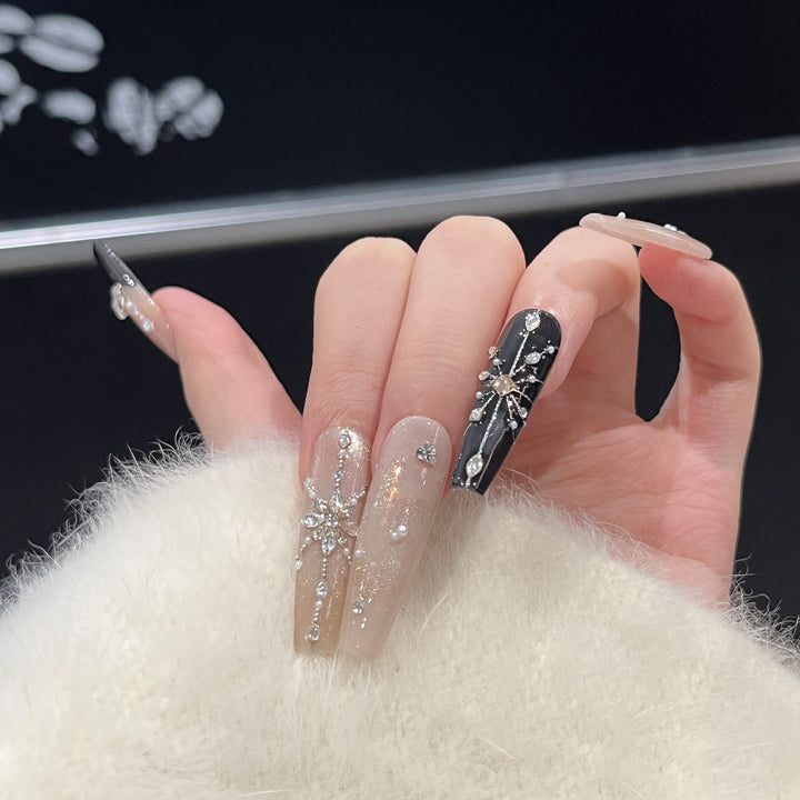 Elegant Butterfly-Inspired Press-On Nail Art Set Bowlift