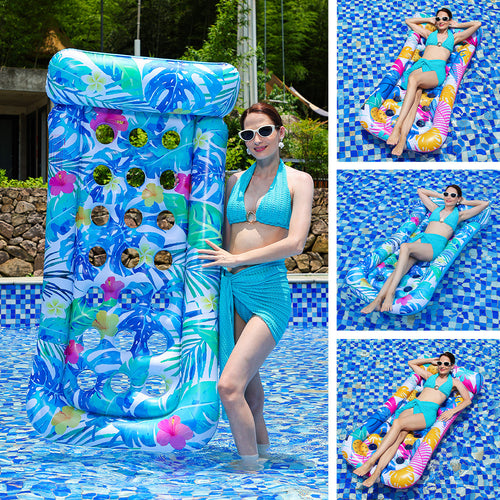 Women's Inflatable Swimming Lounge with Floral Design Bowlift