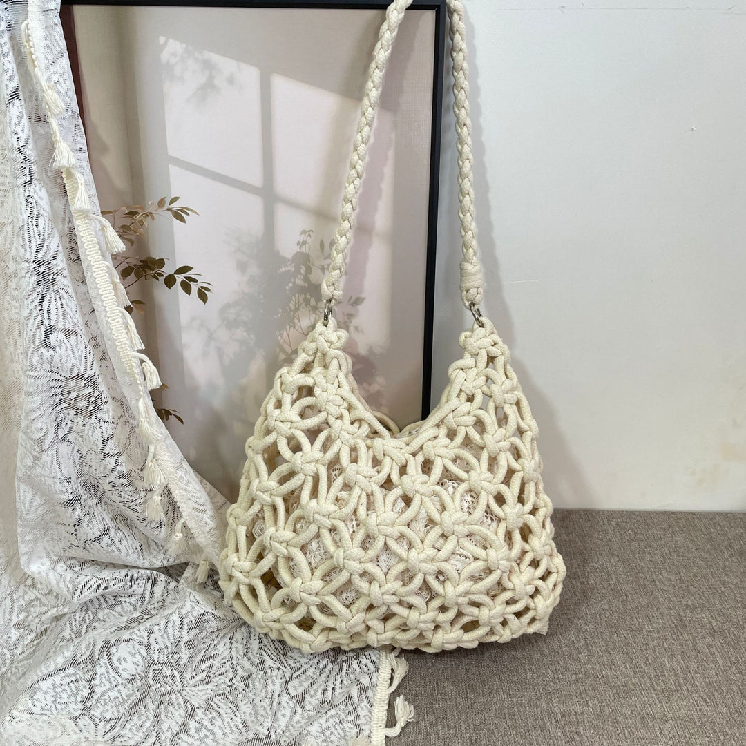 Hand-knotted Woven Shoulder Bag Bowlift