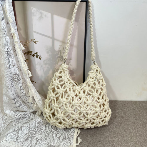 Hand-knotted Woven Shoulder Bag Bowlift
