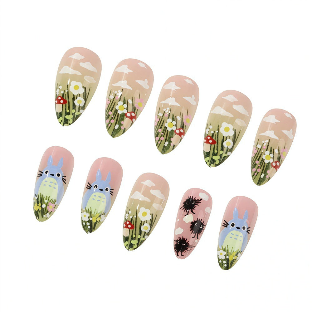 Fantasy animal and flower motifs artificial nails Bowlift