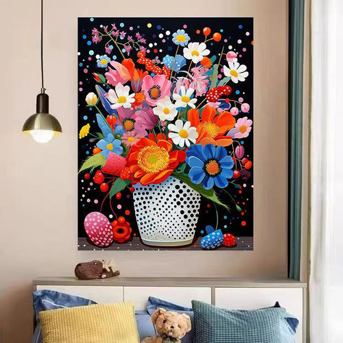 Vibrant Floral Landscape Canvas Art Print Bowlift