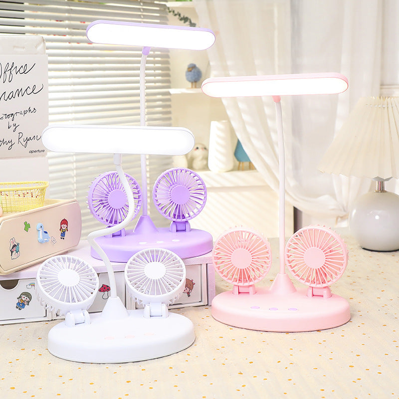 Women's multifunctional desk lamp with two integrated fans Bowlift