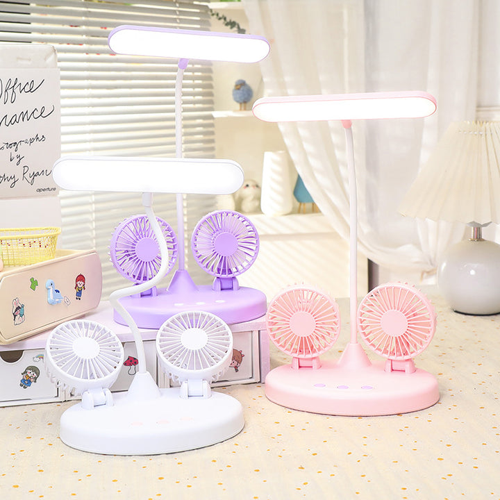 Women's multifunctional desk lamp with two integrated fans Bowlift