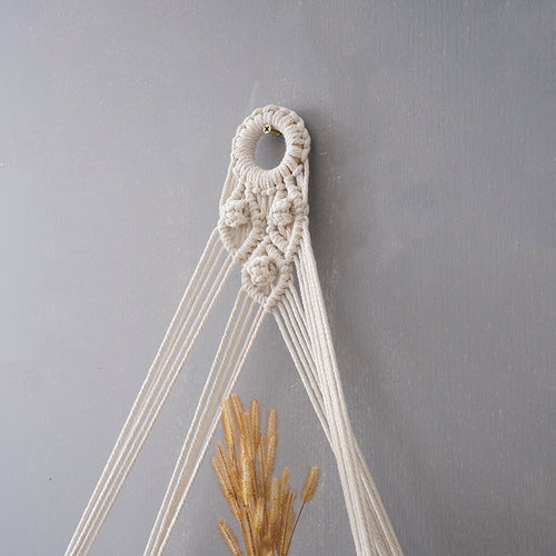 Macramé Floating Shelf with Natural Wooden Accents Bowlift