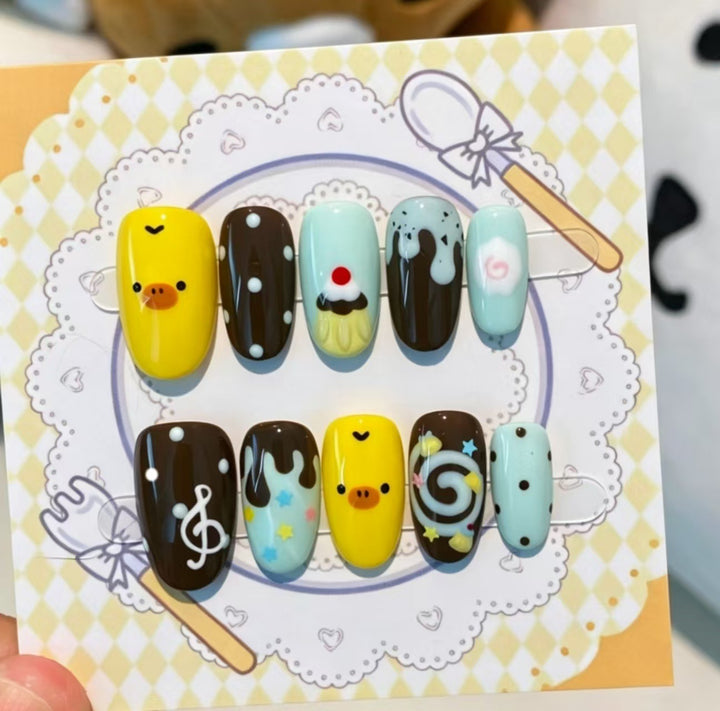 Artistic Press-On Nail Enhancements Bowlift
