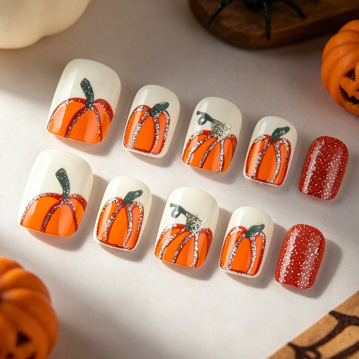 Pumpkin-Themed Nail Art Set Bowlift
