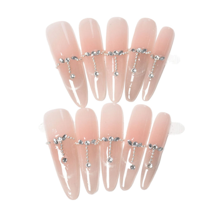 Elegant Rhinestone-Accented Press-On Nails Bowlift
