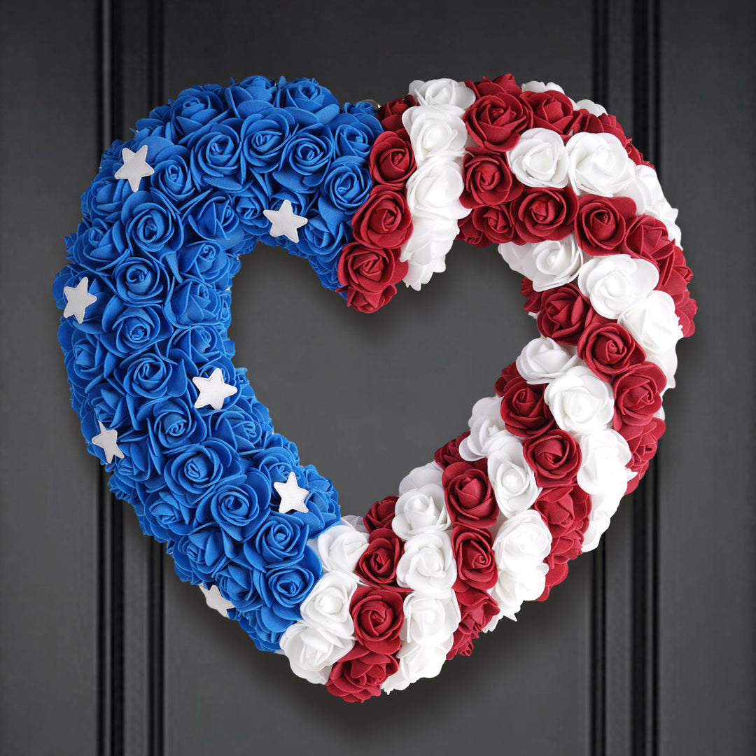 Unisex nan patriotic foam rose wreath with star accents Bowlift