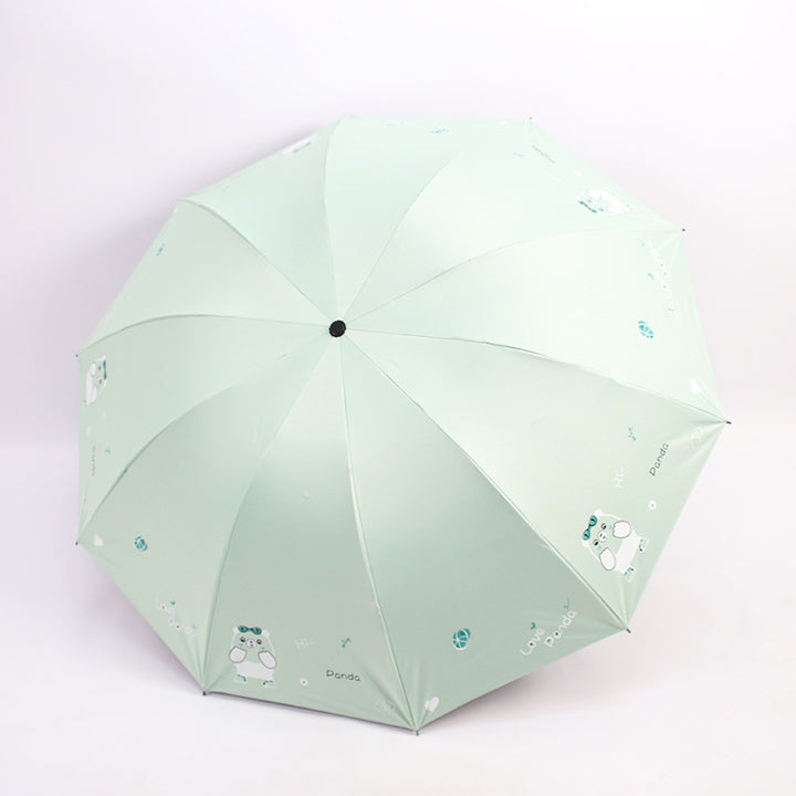 Ladies folding umbrella with cute panda design Bowlift