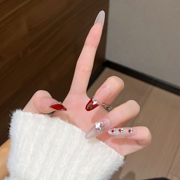 Elegant Floral Design Press-On Nail Extensions Bowlift