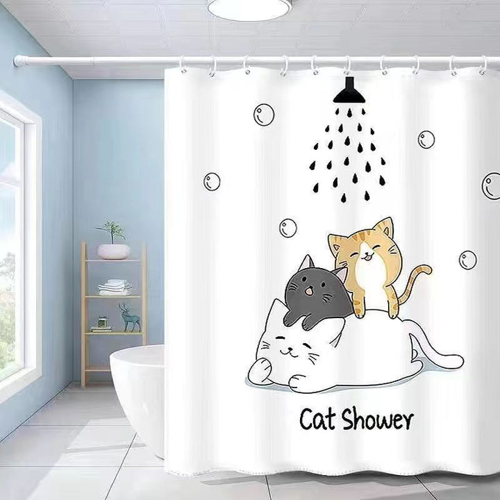 Artistic Deer-Themed Shower Curtain Bowlift