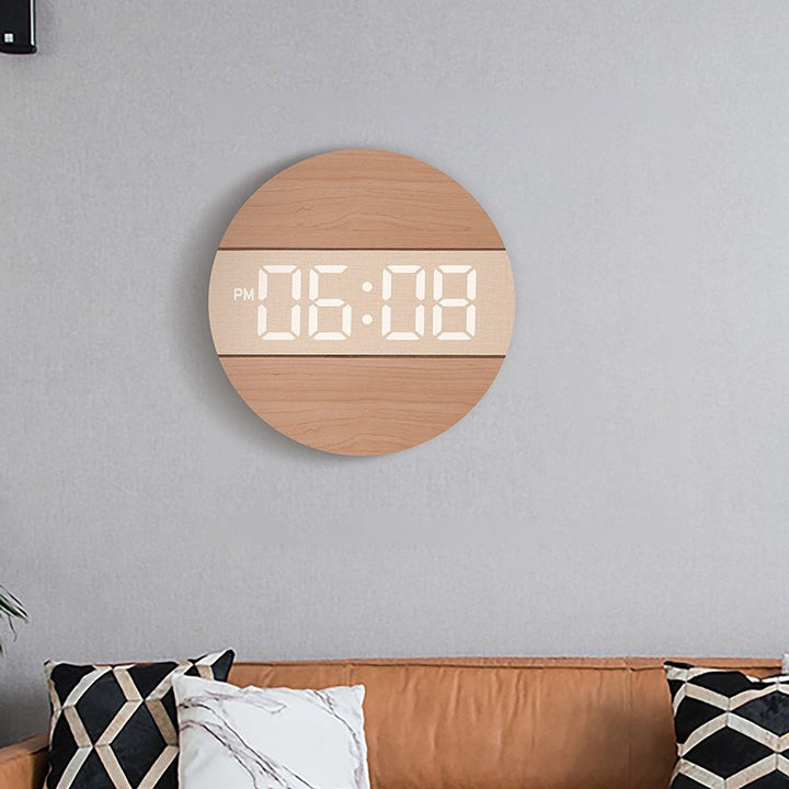 Creative digital watch in a modern wood design Bowlift
