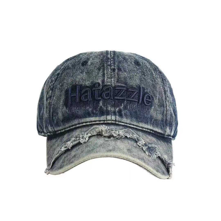 Men's Distressed Denim Baseball Cap Bowlift 1784270737