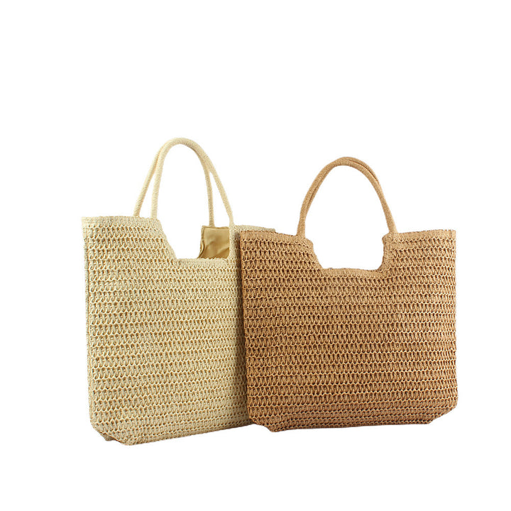 Handbag Made From Handwoven Natural Material With Large Carrying Handles Bowlift