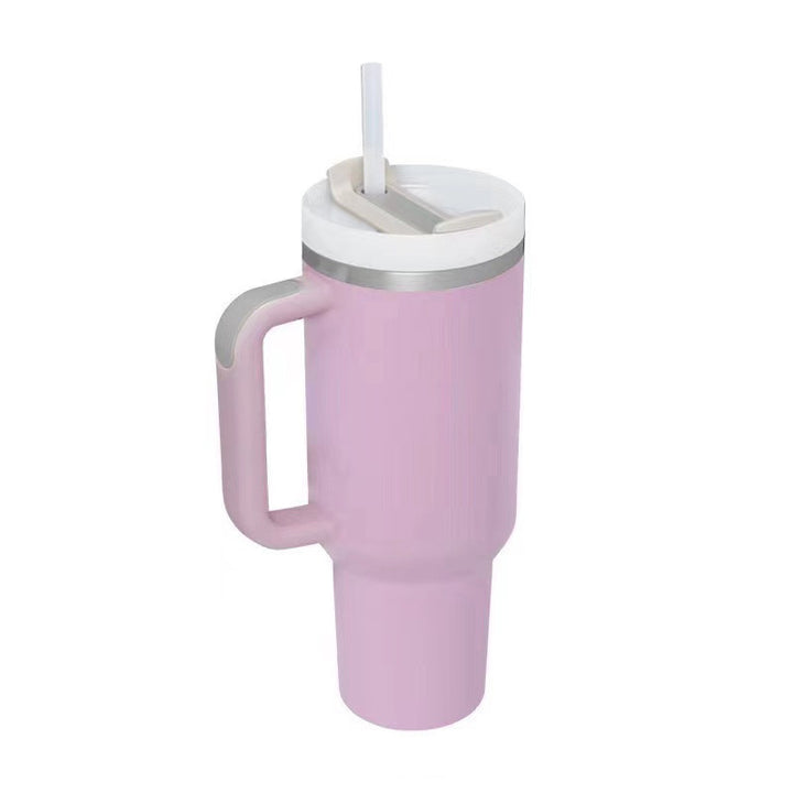 Women insulated thermal mug with leak-proof lid and integrated straw Bowlift
