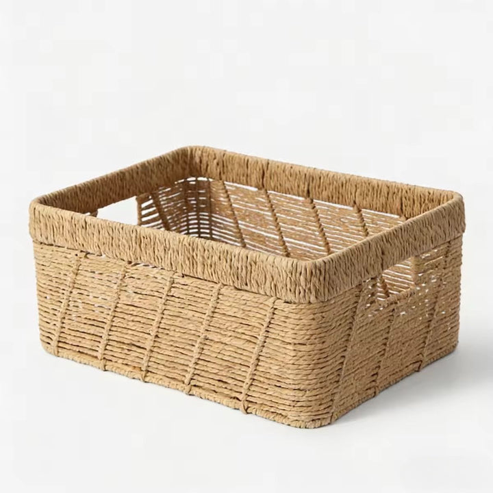 Decorative storage baskets made of woven material