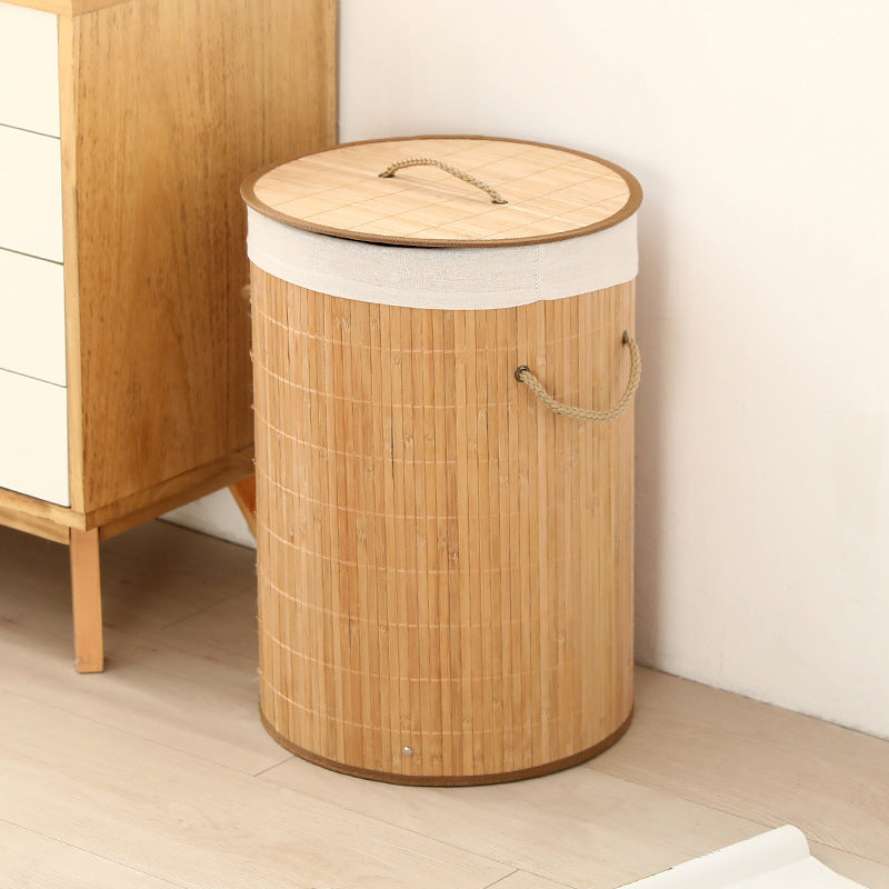 High-quality bamboo laundry container with lid Bowlift