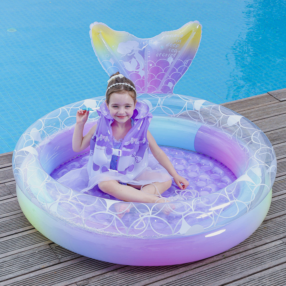 Mermaid-Themed Inflatable Pool Ring Bowlift
