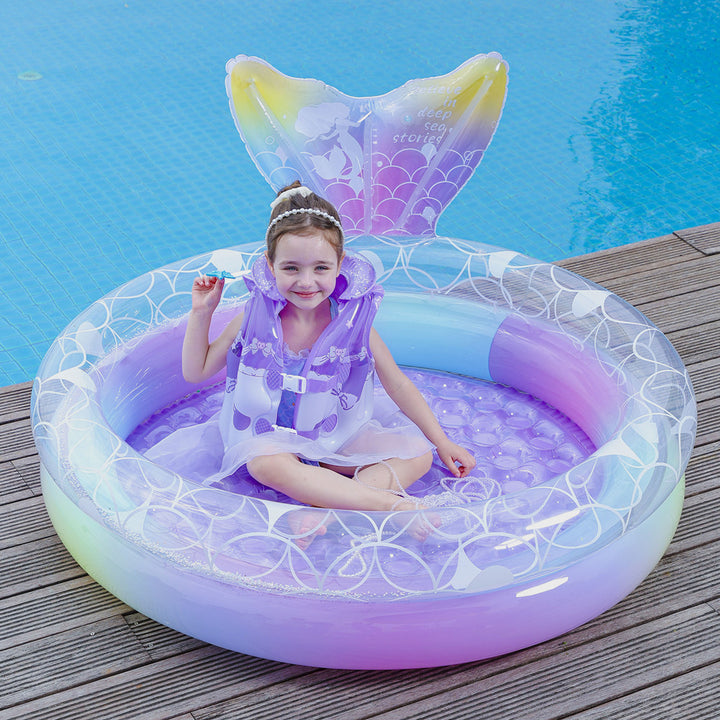 Mermaid-Themed Inflatable Pool Ring Bowlift