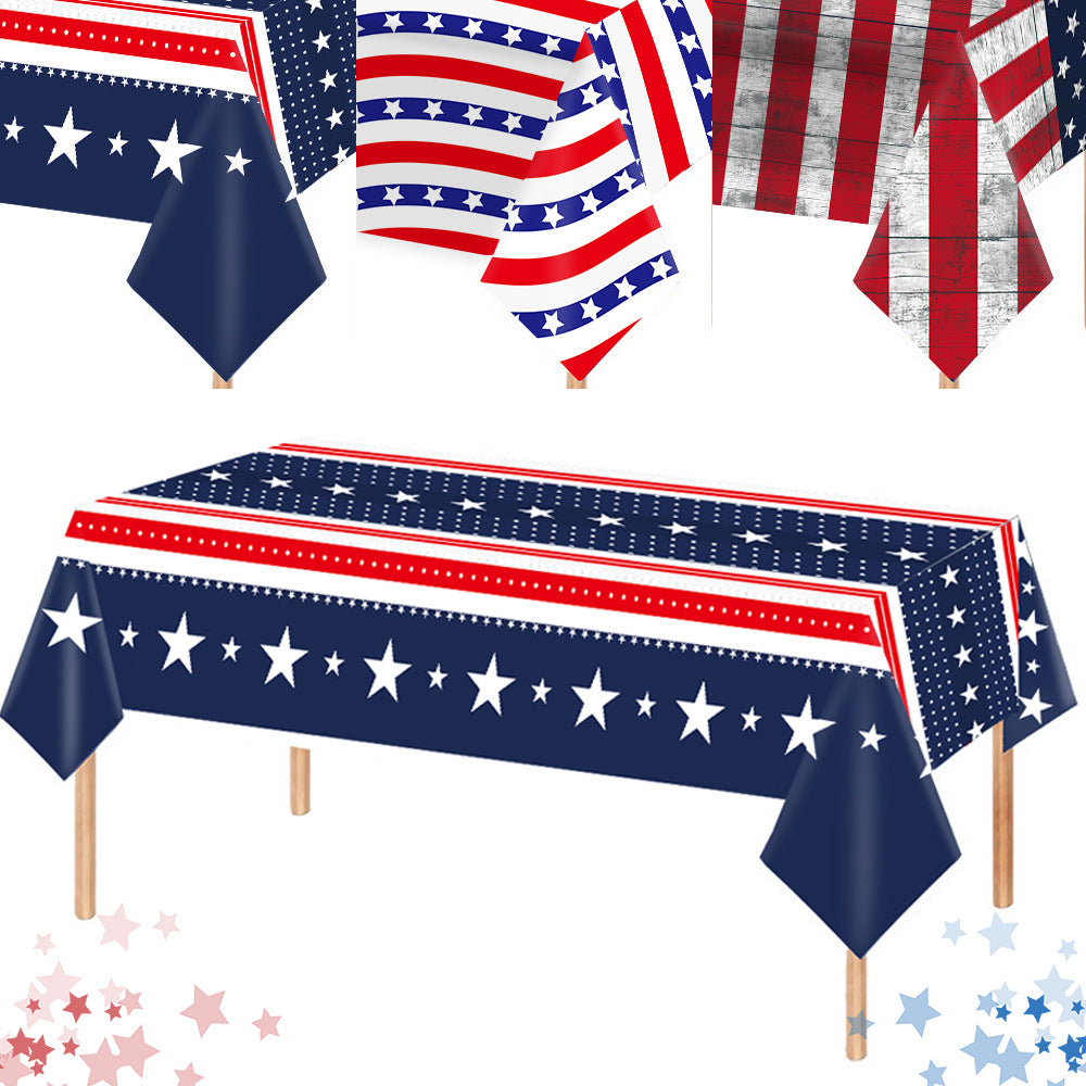Unisex nan waterproof polyester tablecloth in vintage star stripe design Bowlift