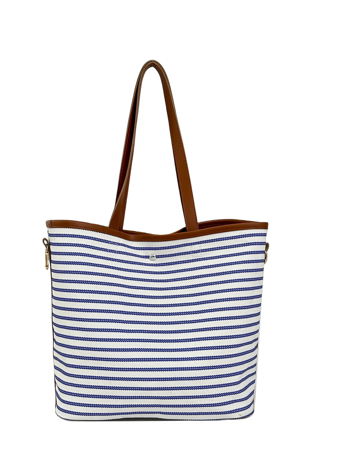 WoStriped Canvas Beach Tote Bag Bowlift