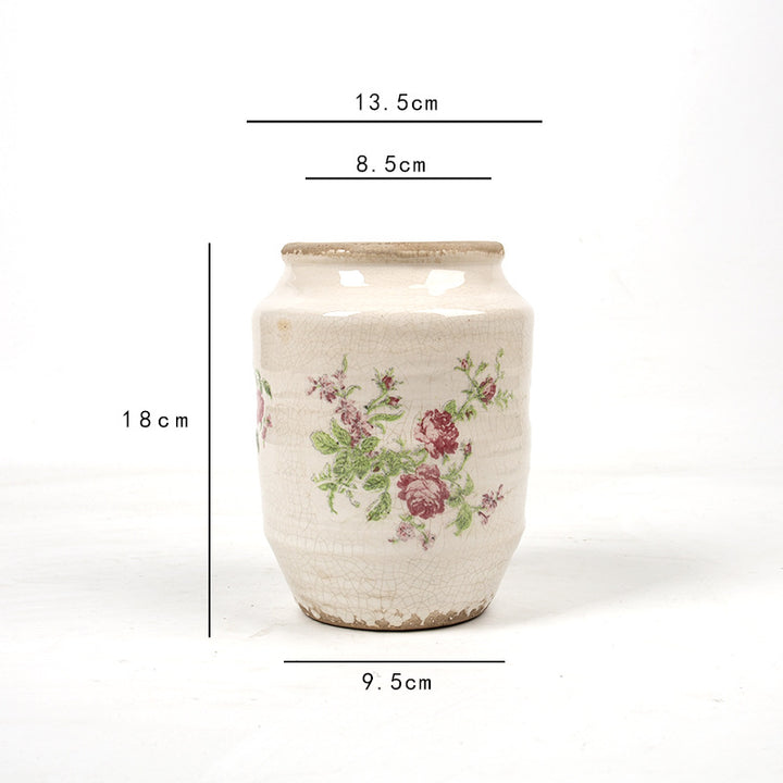 Floral ceramic flower pot with artistic pattern Bowlift