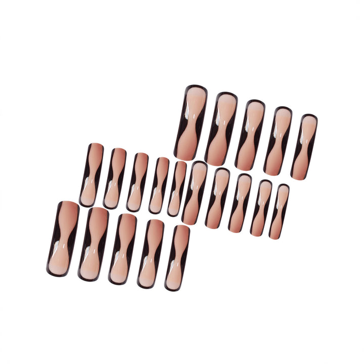 Artistic Wave Design Press-On Nails Bowlift