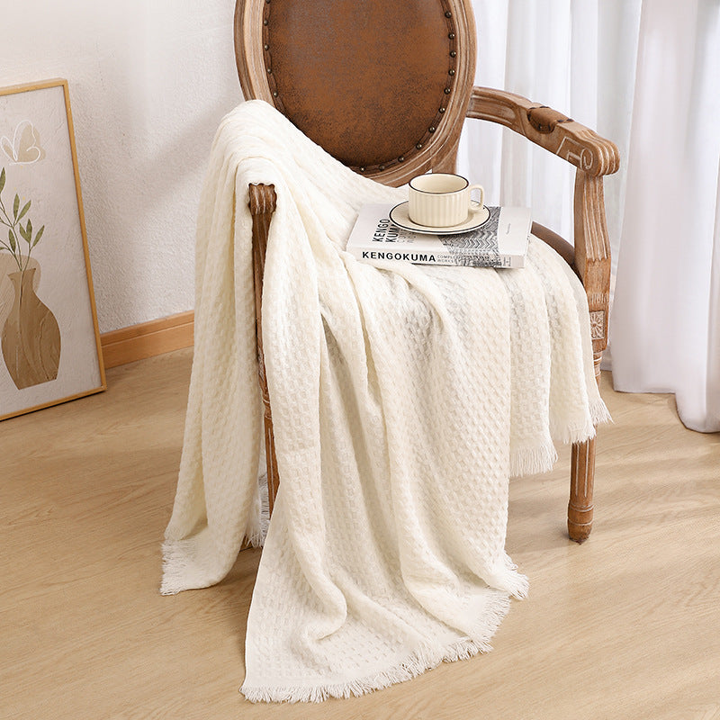 Elegant Textured Knit Throw Blanket