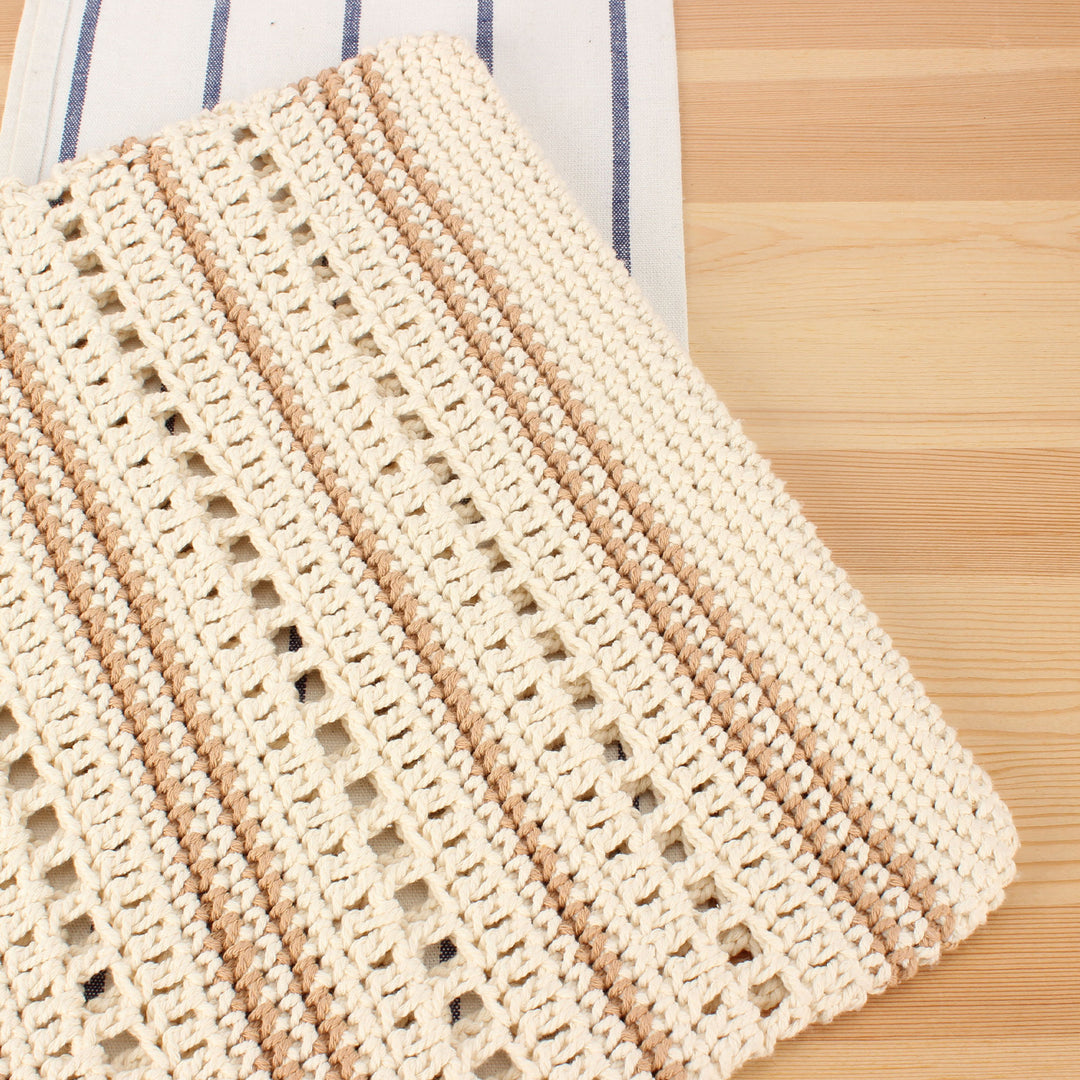 Braided Macrame Shoulder Bag with Modern Stripes Bowlift